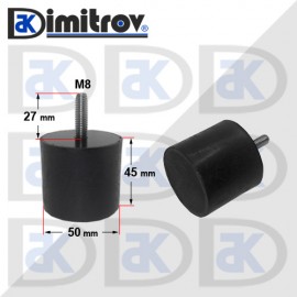 Антивибрационен тампон М 8 х Ø50 х 45 mm Антивибрационен тампон М 8 х Ø50 х 45 mm